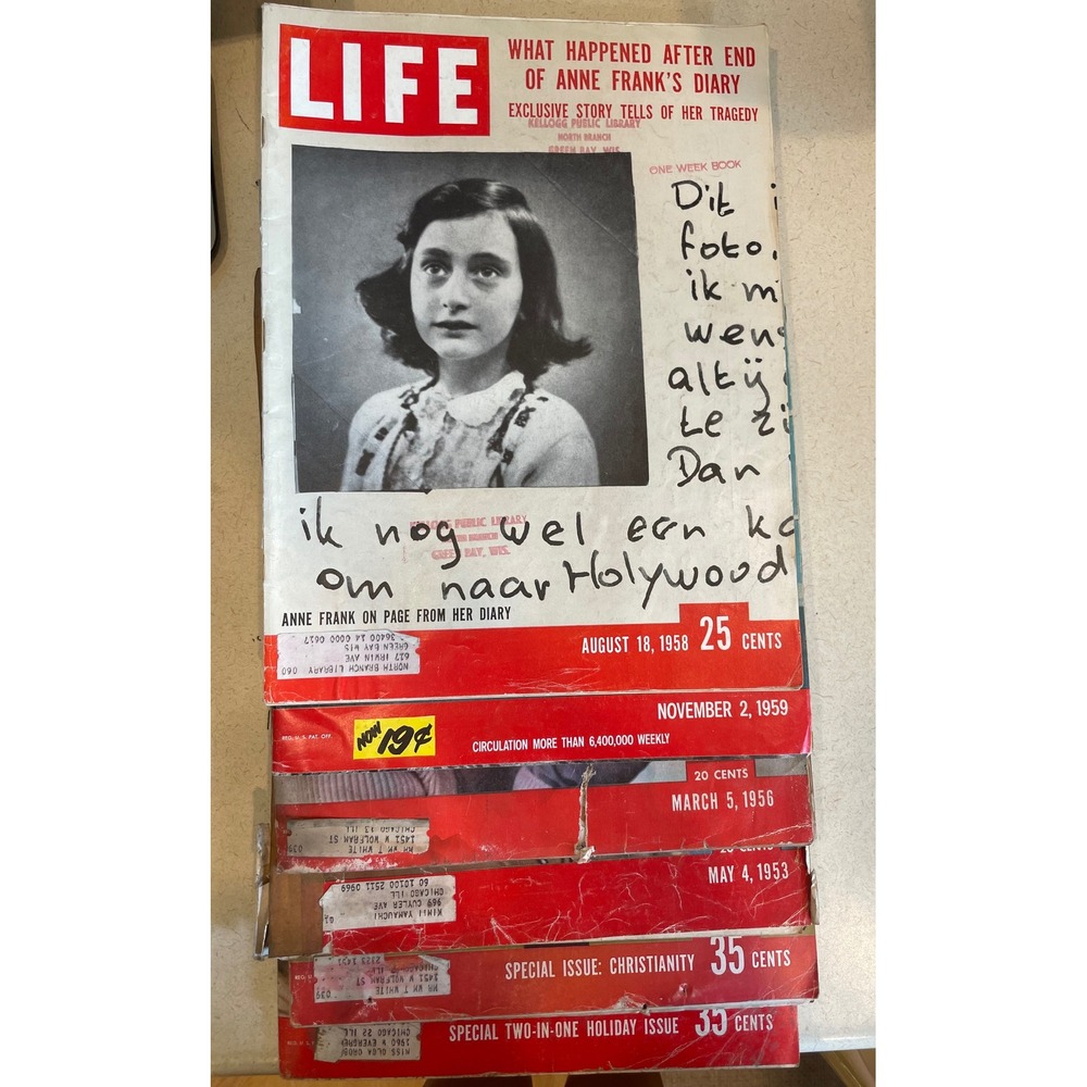 Vintage LIFE Magazine Lot 1950s Anne Frank Jackie Gleason Kim Novak 6 Issues